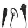 Tarnmikrofon kombiniert mit PTT-Taste und Ohrhörer/FBI - 2-Kabel/schwarz