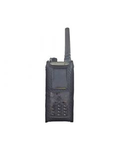 Funkholster Synthetik/Leder mit Halbmond-Mutterteil/Zusatzöffnung unten/zu POLYCOM TPH900