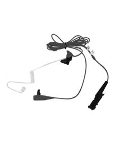 Tarnmikrofon kombiniert mit PTT-Taste und Ohrhörer mit Spiralschlauch/FBI - 2-Kabel/schwarz